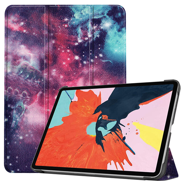 Case2go - Tablet hoes geschikt voor iPad Air 2022 - 10.9 Inch - Tri fold Book Case - Met Auto Sleep/wake functie - Galaxy