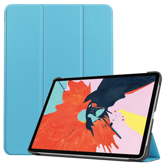 Case2go - Tablet hoes geschikt voor iPad Air 2022 - 10.9 Inch - Tri fold Book Case - Met Auto Sleep/wake functie - Licht Blauw