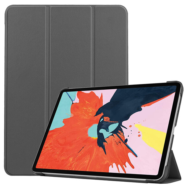 Case2go - Tablet hoes geschikt voor iPad Air 2022 - 10.9 Inch - Tri fold Book Case - Met Auto Sleep/wake functie - Grijs