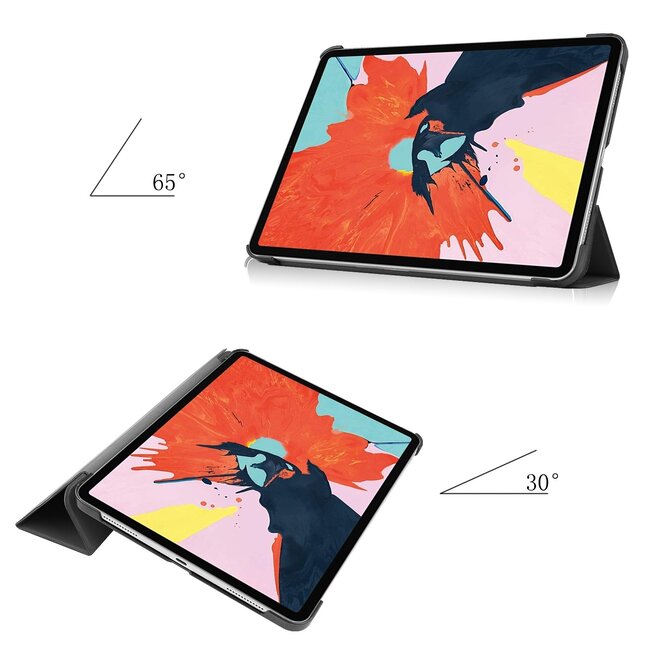 Case2go - Tablet hoes geschikt voor Apple iPad Air 11 (2024) / Apple iPad Air 10.9 (2022) - Tri fold Book Case - Met Auto Sleep/wake functie - Grijs