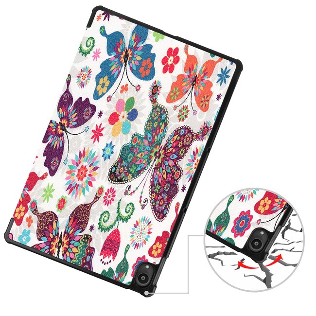 Tablet hoes & Screenprotector geschikt voor Lenovo Tab P11 - 11 Inch - Auto Wake/Sleep functie - Vlinders