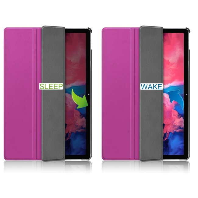 Tablet hoes & Screenprotector geschikt voor Lenovo Tab P11 - 11 Inch - Auto Wake/Sleep functie - Paars