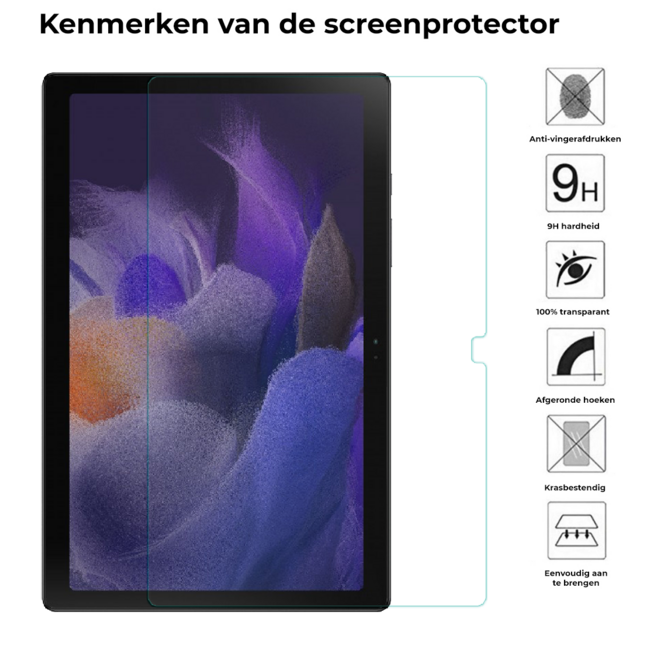 Tablet hoes & Screenprotector geschikt voor Samsung Galaxy Tab A8 - 10.5 Inch - Auto Wake/Sleep functie - Galaxy