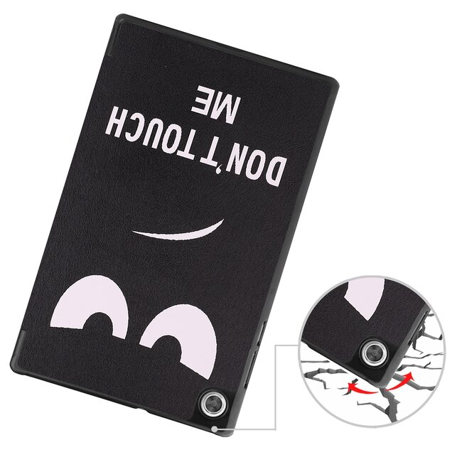 Tablet hoes & 2-Pack Screenprotector geschikt voor Lenovo Tab M10 - 10.1 Inch - Auto Wake/Sleep functie - Don't touch me