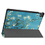 Tablet hoes & 2-Pack Screenprotector geschikt voor Lenovo Tab P11 - 11 Inch - Auto Wake/Sleep functie - Witte Bloesem
