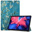 Tablet hoes & 2-Pack Screenprotector geschikt voor Lenovo Tab P11 - 11 Inch - Auto Wake/Sleep functie - Witte Bloesem
