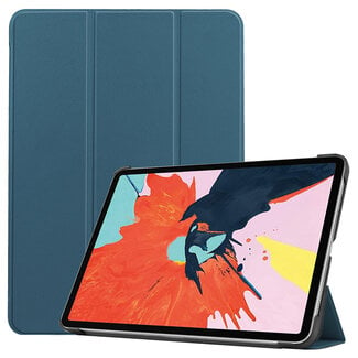 Case2go Case2go - Tablet hoes geschikt voor Apple iPad Air 11 (2024) / Apple iPad Air 10.9 (2022) - Tri fold Book Case - Met Auto Sleep/wake functie - Donker Groen