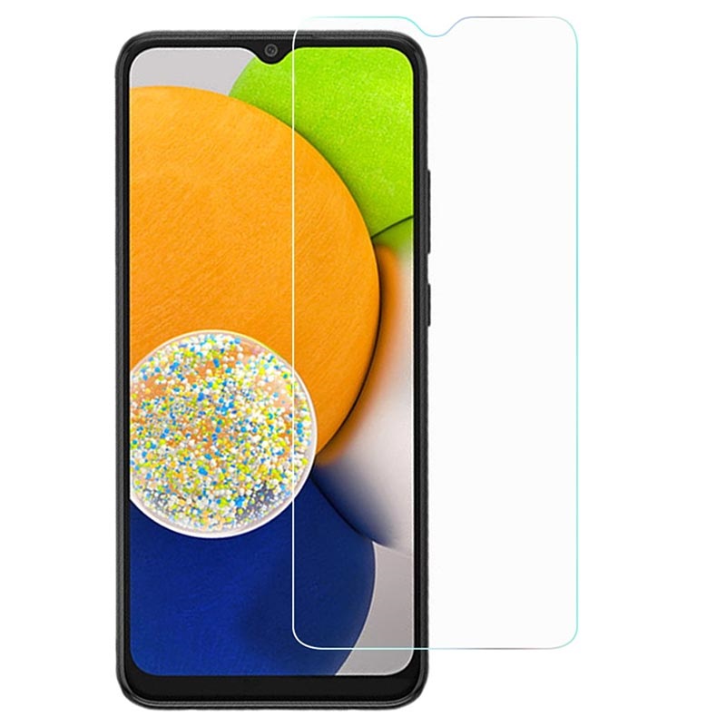 Case2go - Screenprotector geschikt voor Samsung Galaxy A03 - Tempered Glass - Case Friendly - Transparant afbeelding