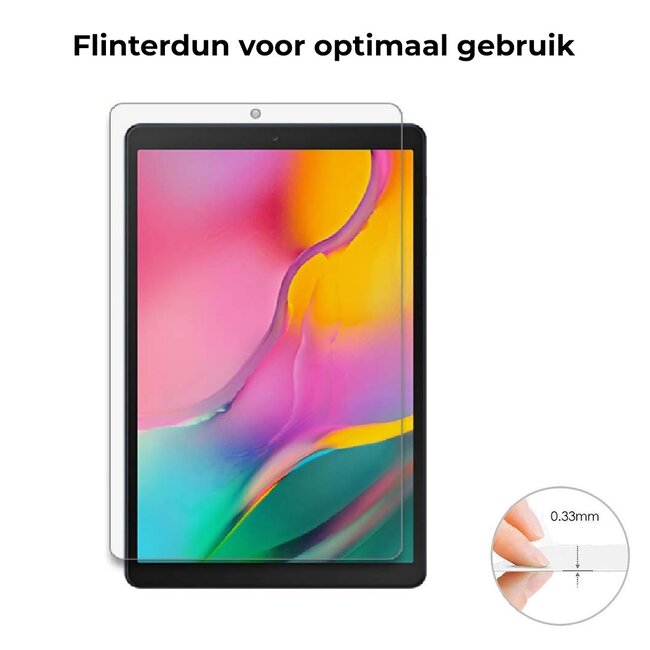 Tablet screenprotector geschikt voor Samsung Galaxy Tab A 10.1 (2019) - Case-friendly screenprotector - 2 stuks - Tempered Glass - Transparant