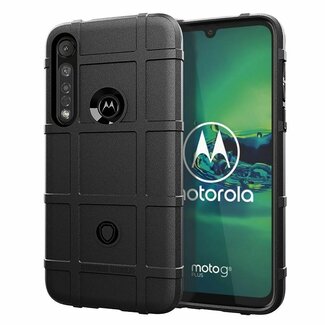 Case2go Hoesje voor Motorola Moto G8 Plus Case - Heavy Armor TPU Case - Zwart