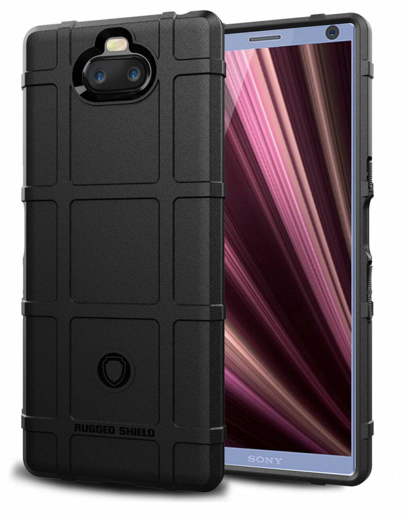 Hoesje voor Sony Xperia 10 Plus - Beschermende hoes - Back Cover - TPU Case - Zwart afbeelding