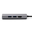 USB-C naar USB Splitter & HDMI Adapter USB Hub 3.0 - 4 Poorten - 4K- USB-C aansluiting - Aluminium - Grijs