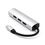 USB-C naar USB Splitter & HDMI Adapter USB Hub 3.0 - 4 Poorten - 4K- USB-C aansluiting - Aluminium - Zilver