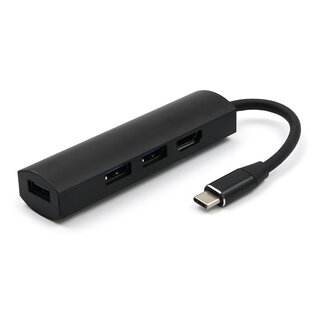 Case2go USB-C naar USB Splitter & HDMI Adapter USB Hub 3.0 - 4 Poorten - 4K- USB-C aansluiting - Aluminium - Zwart