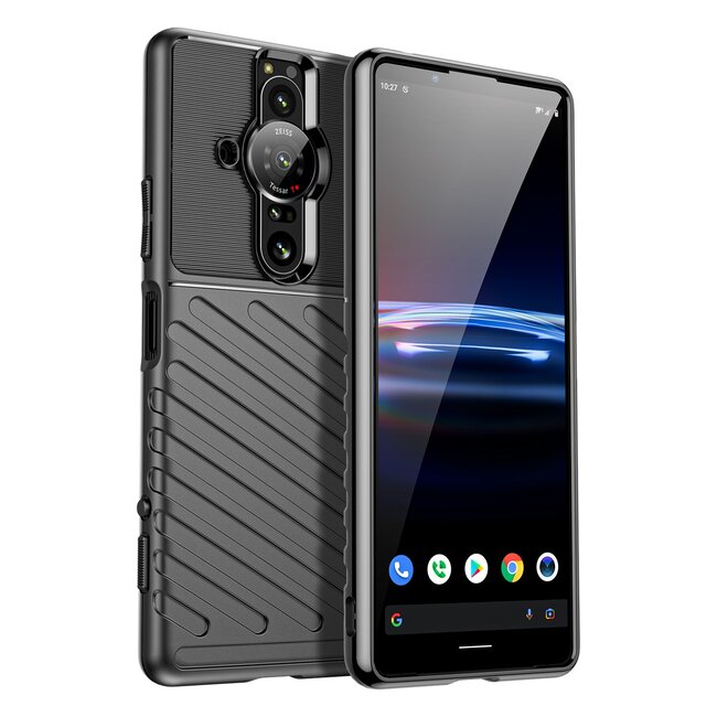 Hoesje voor Sony Xperia Pro-I - Back cover - Flexibel TPU - Schokbestendig - Zwart