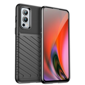 Case2go Hoesje voor OnePlus Nord 2 CE 5G - Back cover - Flexibel TPU - Schokbestendig - Zwart