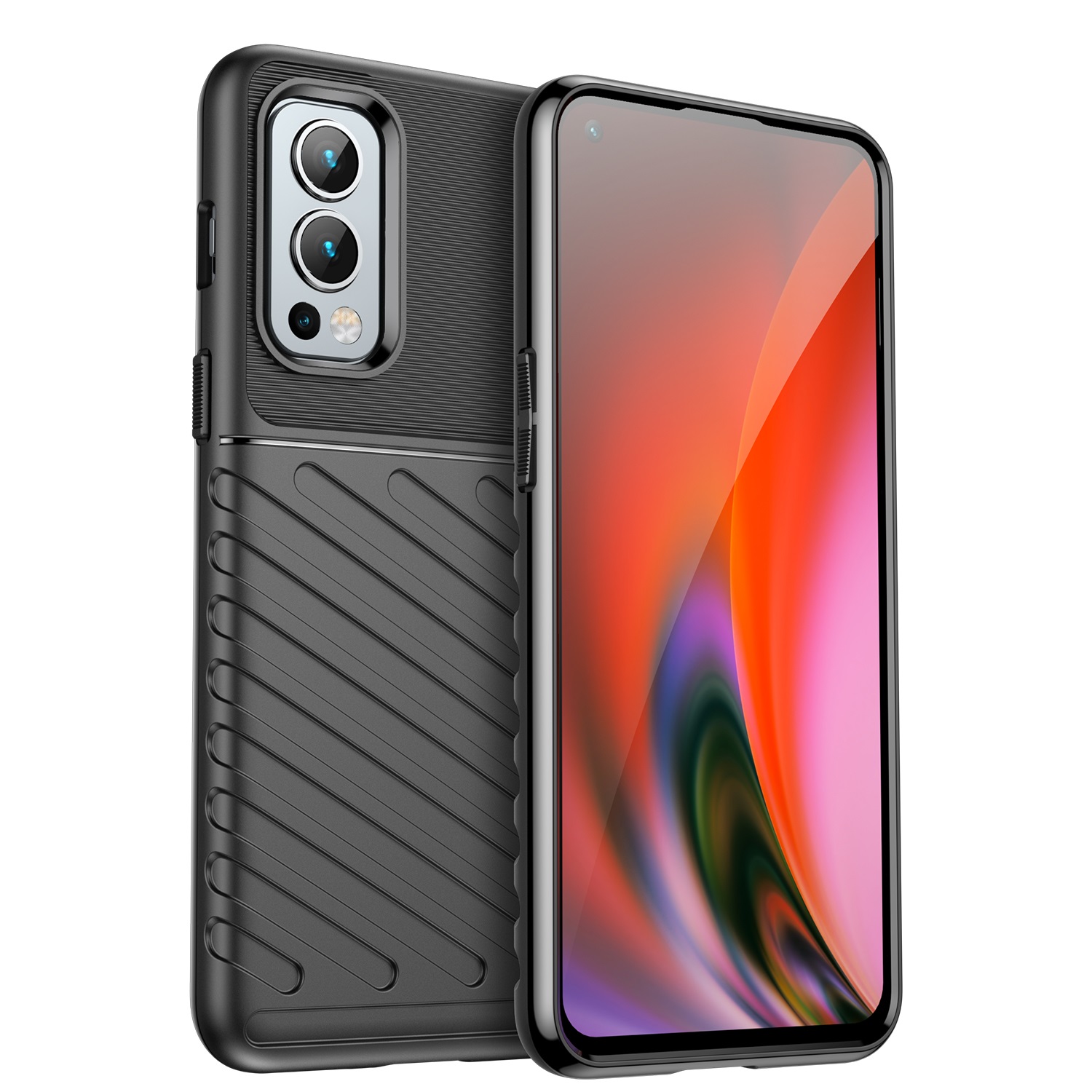 Hoesje voor OnePlus Nord 2 CE 5G - Back cover - Flexibel TPU - Schokbestendig - Zwart afbeelding