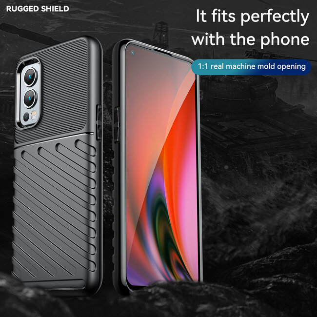 Hoesje geschikt voor OnePlus Nord 2 CE 5G - Back cover - Flexibel TPU - Schokbestendig - Zwart