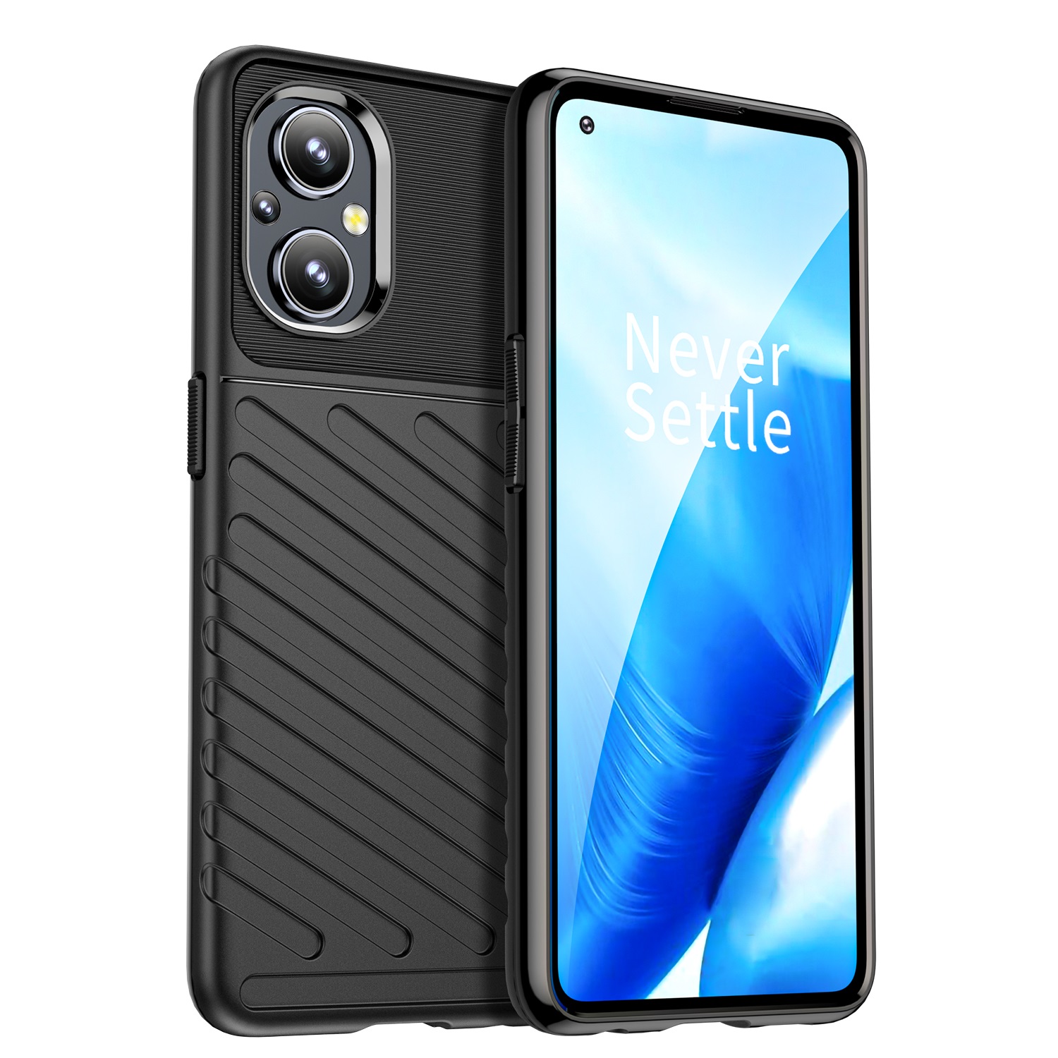Hoesje voor OnePlus Nord N20 5G - Back cover - Flexibel TPU - Schokbestendig - Zwart afbeelding