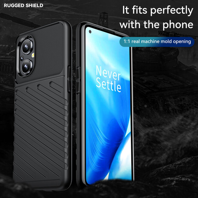 Hoesje geschikt voor OnePlus Nord N20 5G - Back cover - Flexibel TPU - Schokbestendig - Zwart