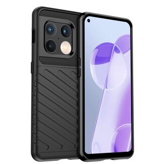 Case2go Hoesje voor OnePlus 10 Pro - Back cover - Flexibel TPU - Schokbestendig - Zwart