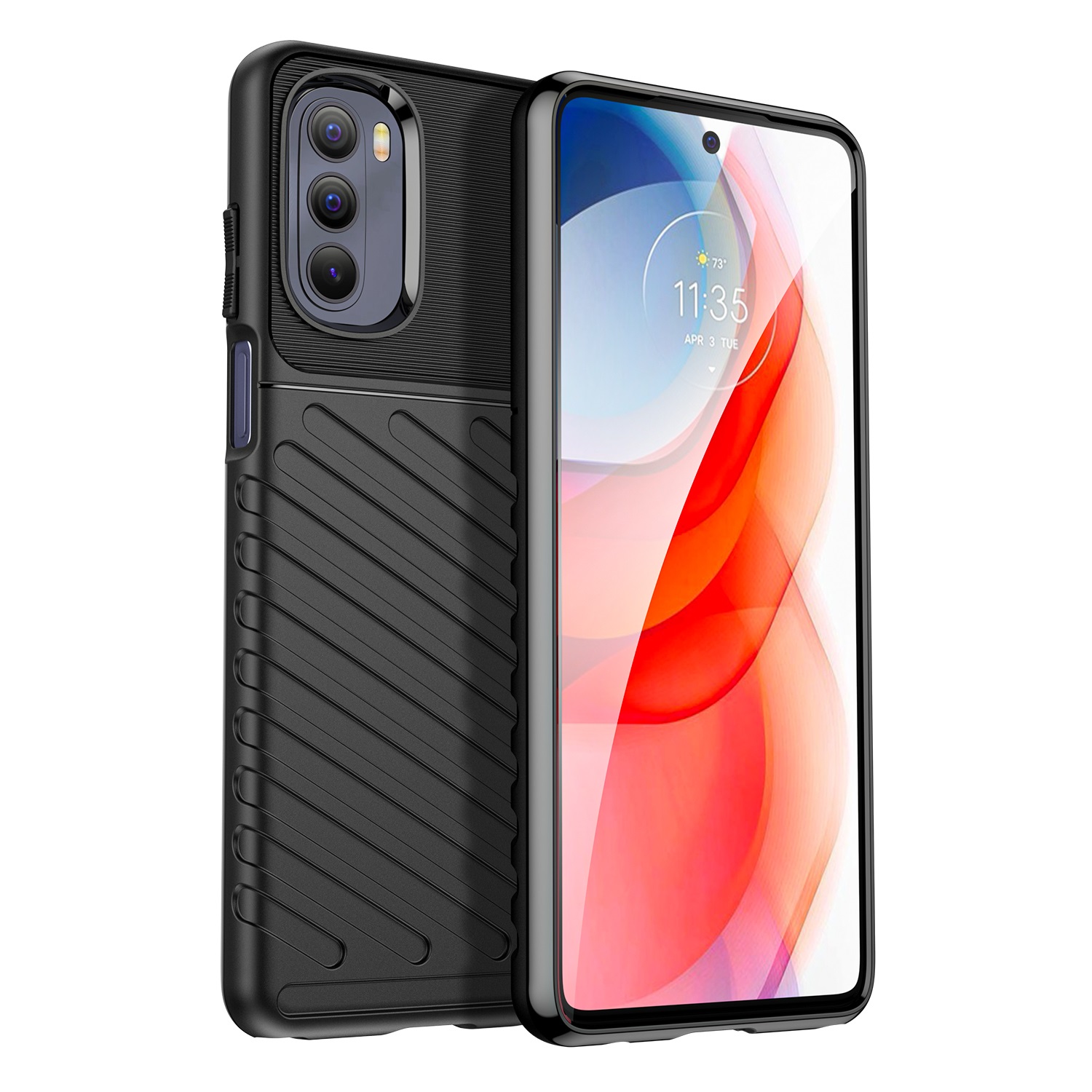 Hoesje voor Motorola Moto G Stylus 5G - Back cover - Flexibel TPU - Schokbestendig - Zwart afbeelding