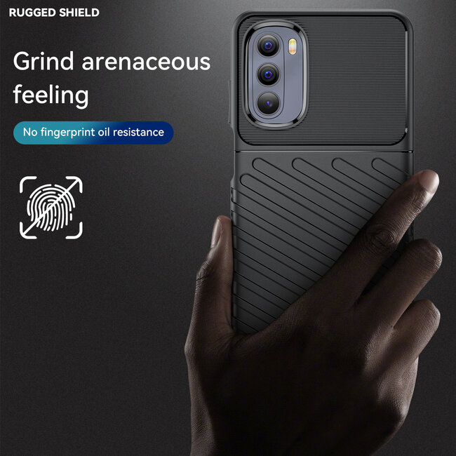 Hoesje geschikt voor Motorola Moto G Stylus 5G - Back cover - Flexibel TPU - Schokbestendig - Zwart