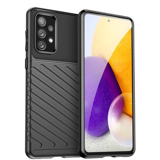 Case2go Hoesje voor Samsung Galaxy A73 5G - Back cover - Flexibel TPU - Schokbestendig - Zwart