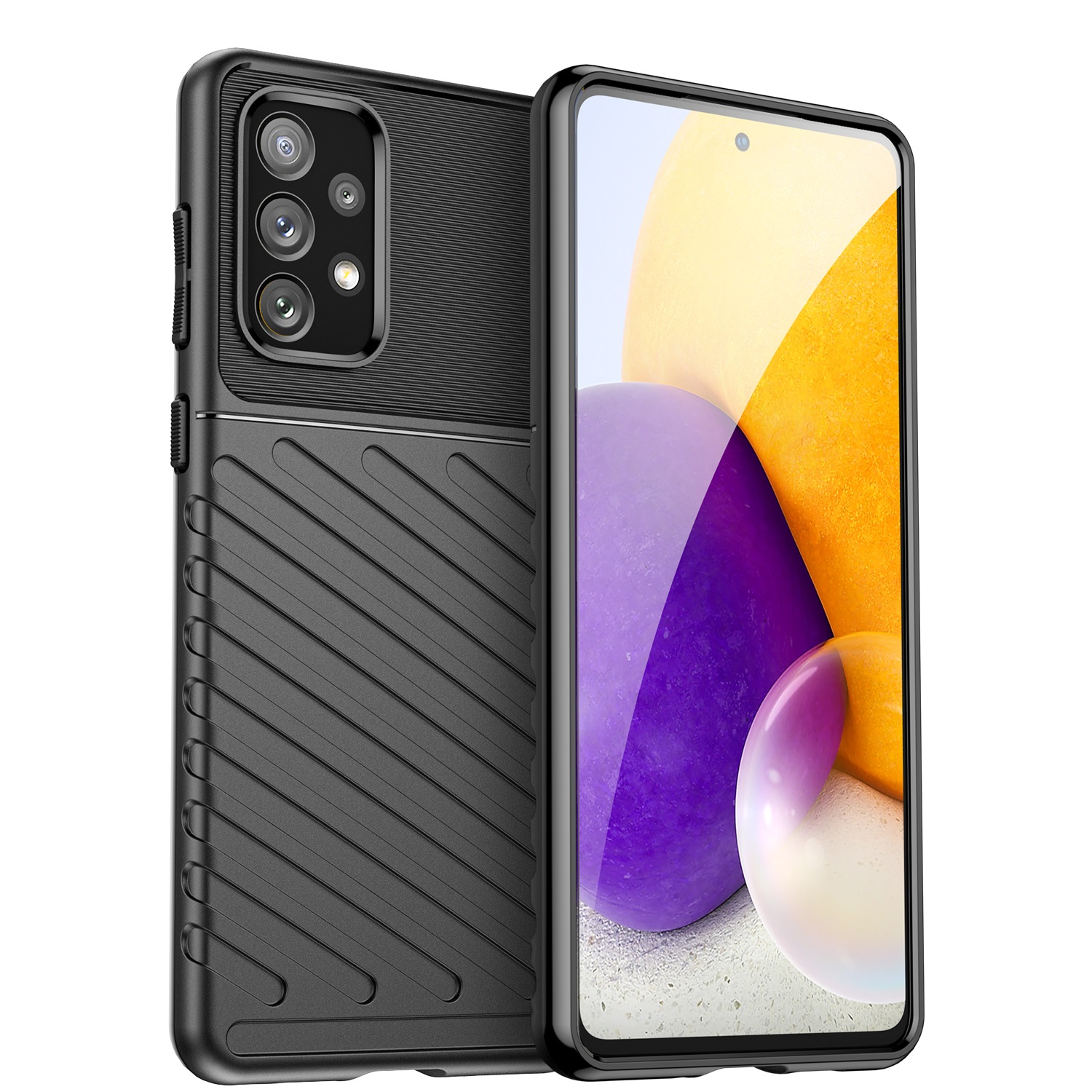 Hoesje voor Samsung Galaxy A73 5G - Back cover - Flexibel TPU - Schokbestendig - Zwart afbeelding