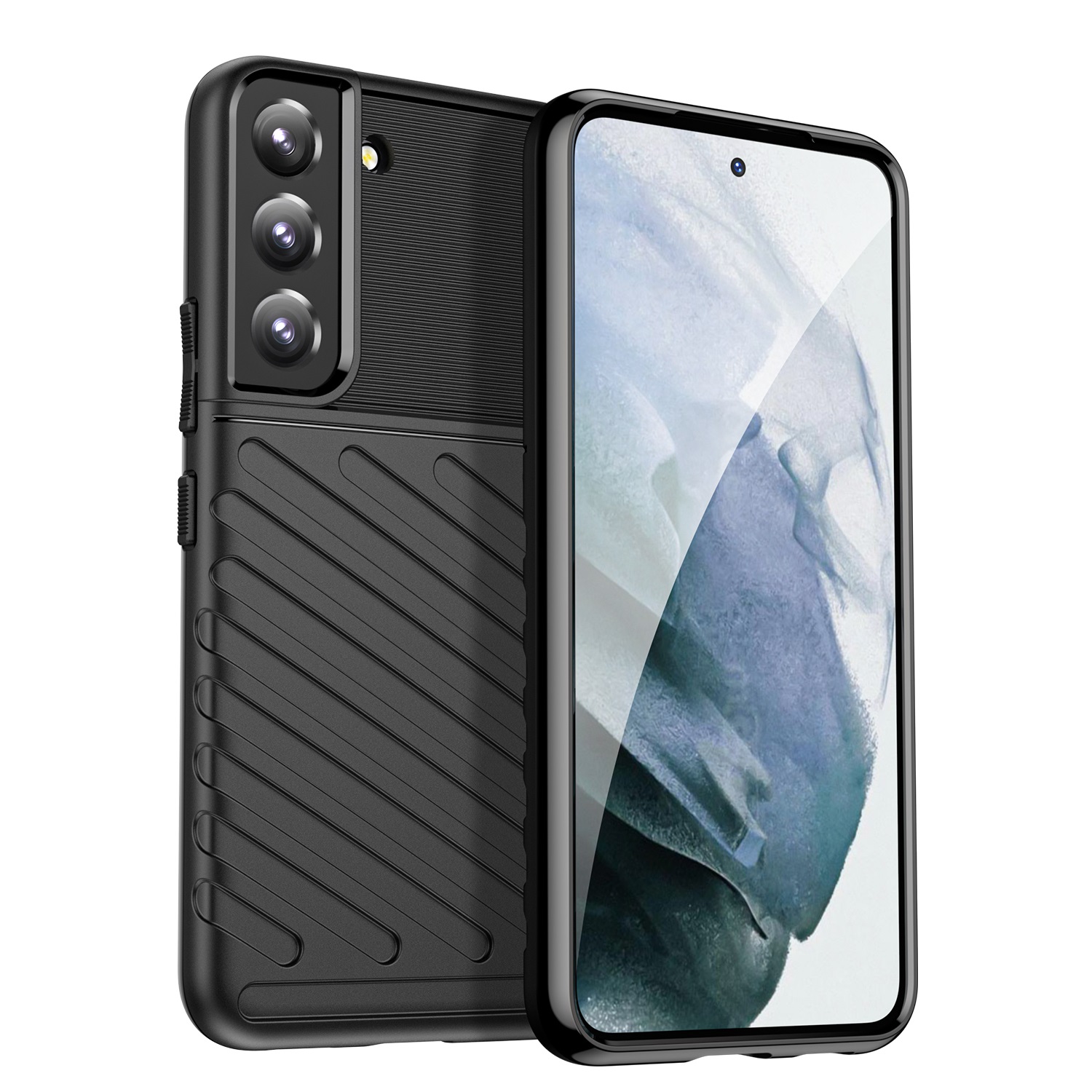 Hoesje voor Samsung Galaxy S22 Plus 5G - Back cover - Flexibel TPU - Schokbestendig - Zwart afbeelding