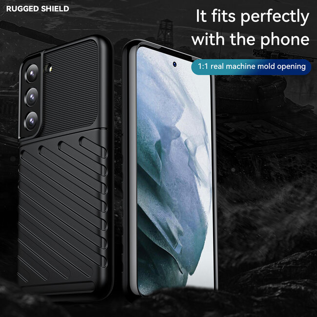 Hoesje geschikt voor Samsung Galaxy S22 Plus 5G - Back cover - Flexibel TPU - Schokbestendig - Zwart