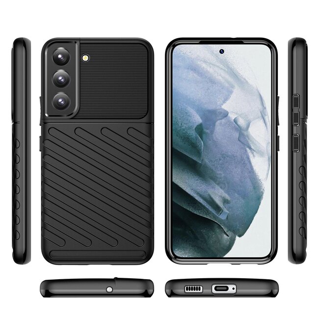 Hoesje geschikt voor Samsung Galaxy S22 Plus 5G - Back cover - Flexibel TPU - Schokbestendig - Zwart