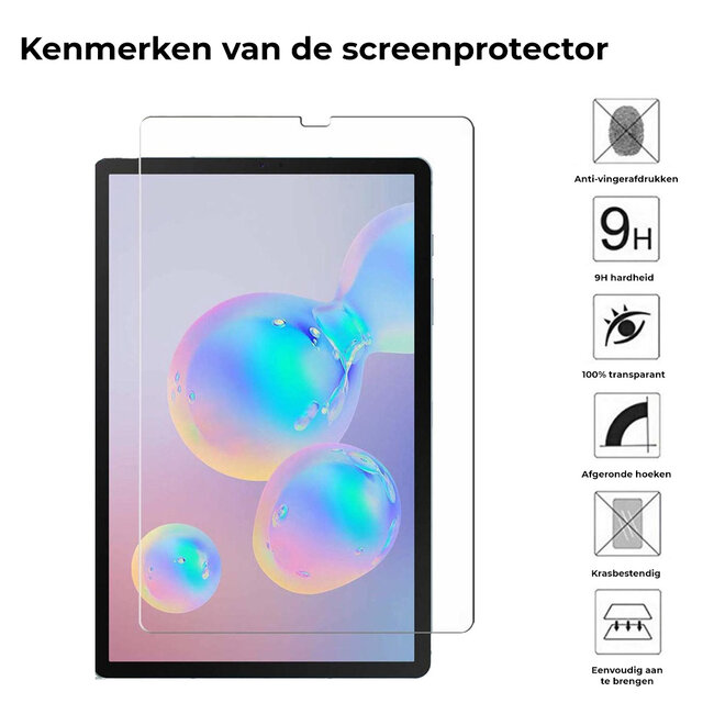 Tablet screenprotector geschikt voor Samsung Galaxy Tab S7 Plus - Case-friendly screenprotector - 2 stuks - Tempered Glass - Transparant