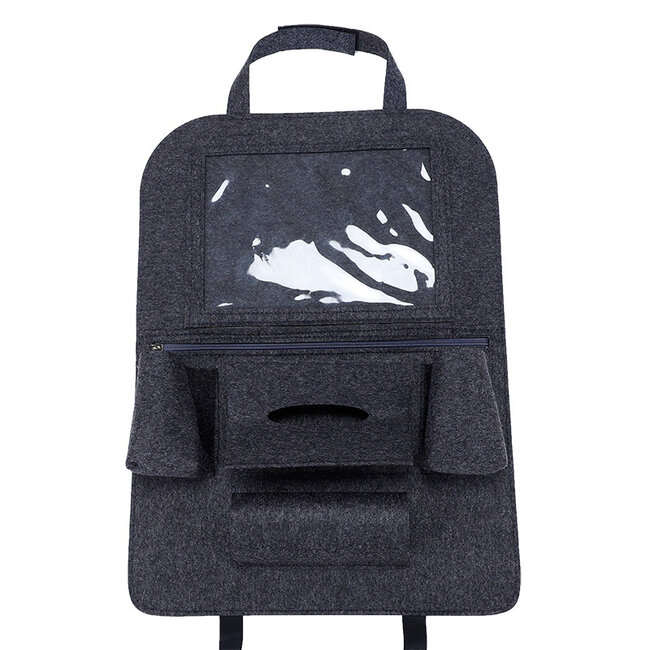 Case2go - Auto organizer met Tablet houder - Autostoel Organizer met telefoonhouder en bekerhouder auto - Bruin