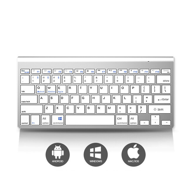 Mini Draadloos Toetsenbord - Oplaadbaar Bluetooth Keyboard - Wit
