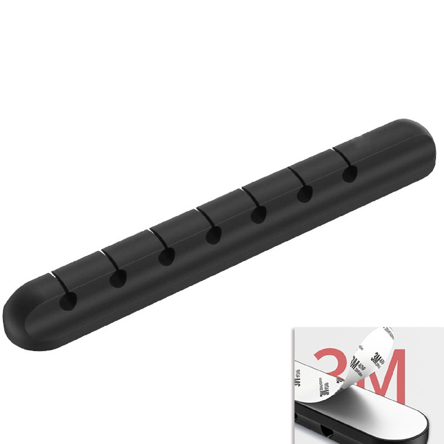Kabel Organiser voor 7 Kabels - Kabelhouder met Plakstrip - Zelfklevende Kabelclips - Zwart afbeelding
