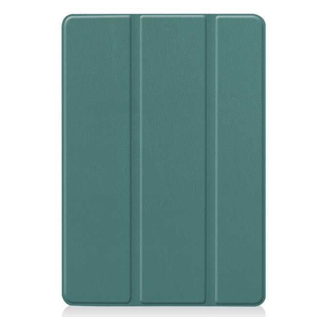Tablet hoes geschikt voor Ipad 10.2 Inch 2019 / 2020 / 2021 - Tri-Fold Book Case met Apple Pencil houder + Screenprotector - Donker Groen