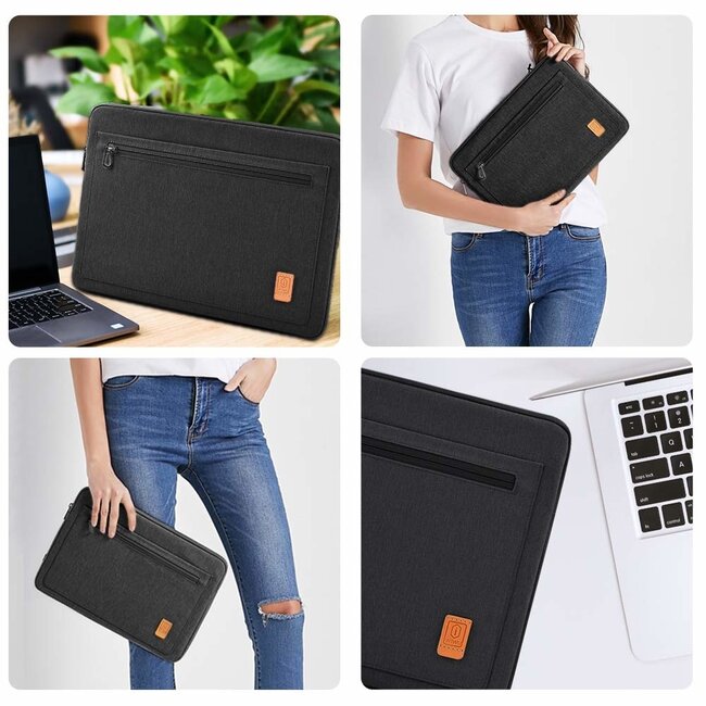 Wiwu - Laptoptas- Pioneer laptop en Macbook sleeve - Laptophoes- Laptop Sleeve - Laptop Sleeve- Laptop Tas- Laptophoes Waterafstotend -15.4 inch - Zwart