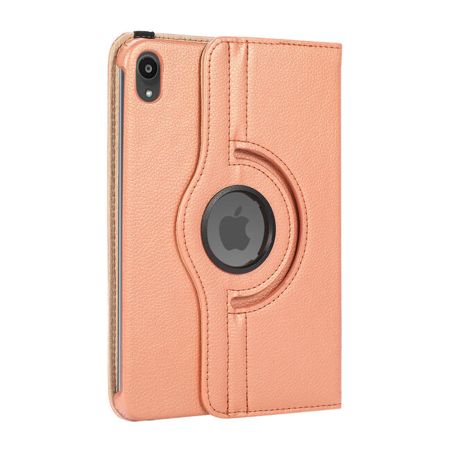 Case2go - Tablet hoes geschikt voor iPad Mini 6 (2021) - 8.3 Inch - Draaibare Book Case Cover - Rosé-Goud