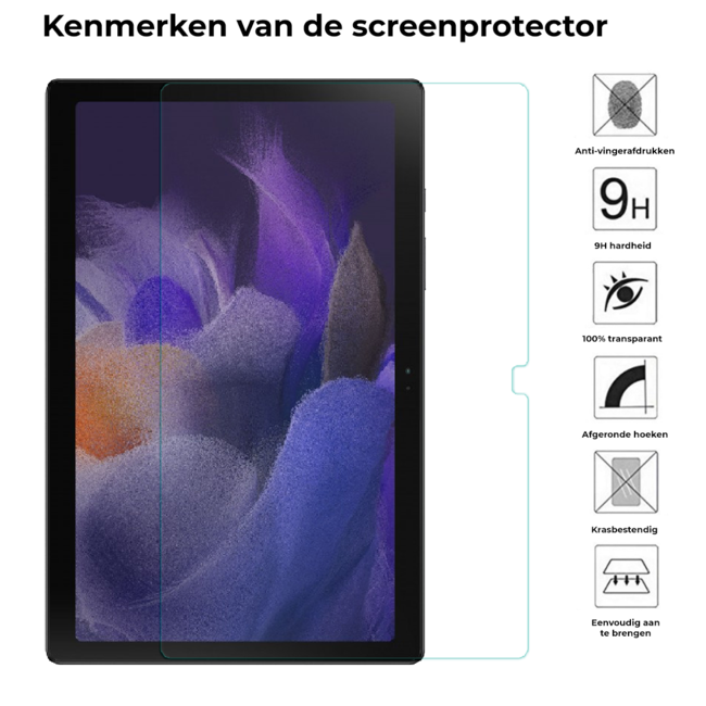 Tablet hoes & Screenprotector geschikt voor Samsung Galaxy Tab A8 - 10.5 Inch - Auto Wake/Sleep functie - Don't Touch Me