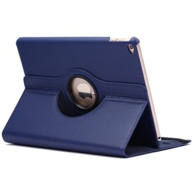 Case2go - Tablet hoes geschikt voor iPad 9.7 inch (2017/2018) - draaibare book case - Donker Blauw