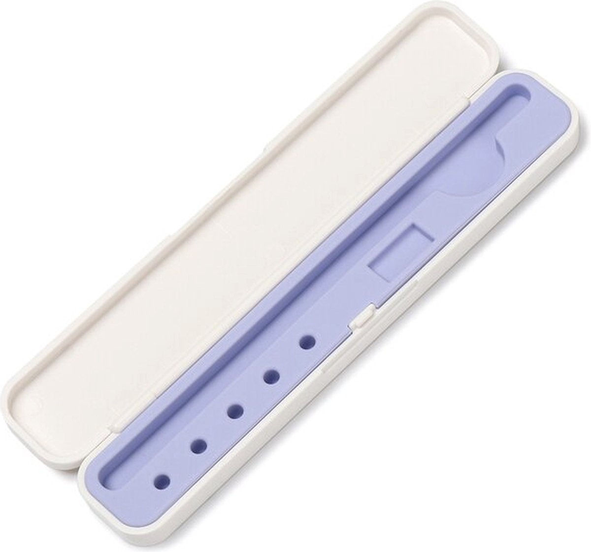 Case2go - Pencil Case geschikt voor Apple pencil 1 en 2 - Apple Pencil Case - Paars/Wit afbeelding