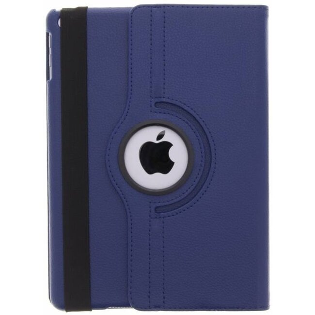 Case2go - Tablet hoes geschikt voor iPad 10.2 Inch 2021 / 2020 / 2019 - Draaibare Book Case Cover - Donker Blauw