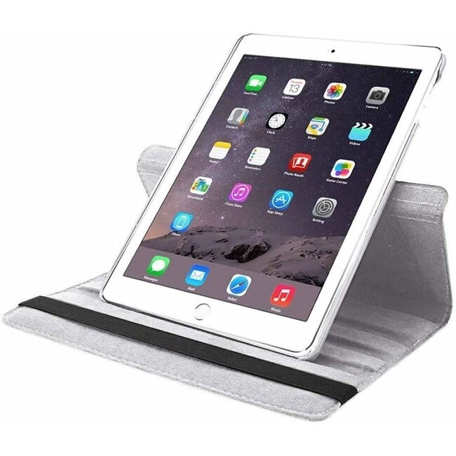Case2go - Tablet hoes geschikt voor iPad 10.2 Inch 2021 / 2020 / 2019 - Draaibare Book Case Cover - Wit