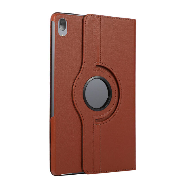 Case2go - Tablet hoes geschikt voor Lenovo Tab P11 - Draaibare Book Case Cover - 11 inch - Bruin