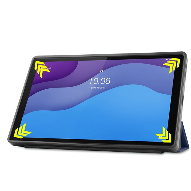 Tablet hoes geschikt voor Lenovo Tab M10 - 10.1 inch - TB-X306f - Book Case met TPU cover - Donker Blauw