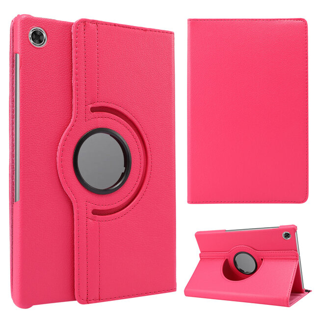 Tablet hoes geschikt voor Lenovo Tab M10 Plus (2de generatie) - Draaibare Book Case Cover - 10.3 inch (TB-X606) - Donker Roze