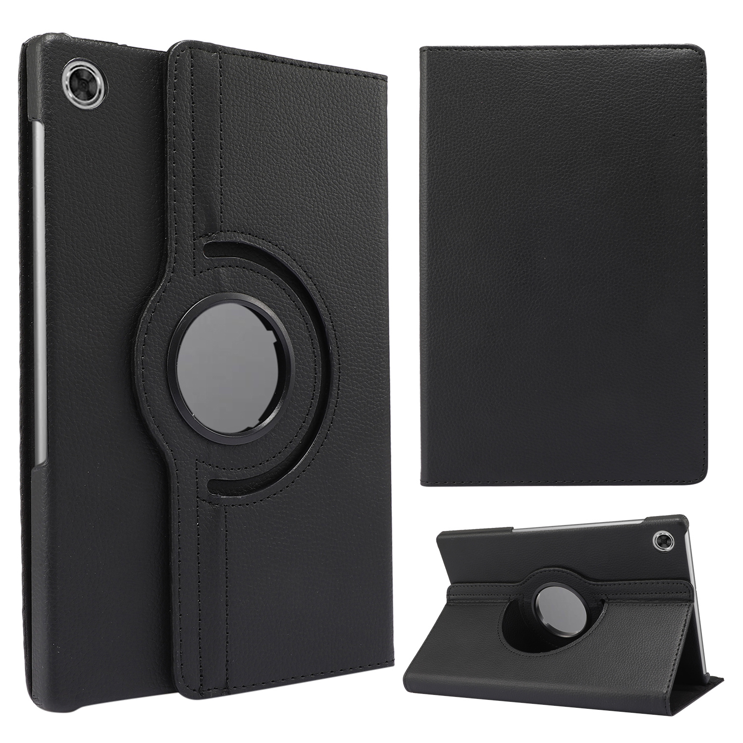 Tablet hoes geschikt voor Lenovo Tab M10 Plus (2de generatie) - Draaibare Book Case Cover - 10.3 inch (TB-X606) - Zwart afbeelding