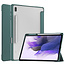Case2go - Hoes geschikt voor Samsung Galaxy Tab S7 Plus (2020) Hoes - Tri-Fold Transparante Cover - Met Pencil Houder - Donker Groen