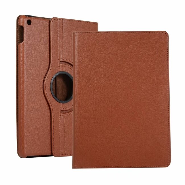 Case2go - Tablet hoes geschikt voor iPad 10.2 inch 2019 / 2020 / 2021 - Draaibare Book Case + Screenprotector - Bruin
